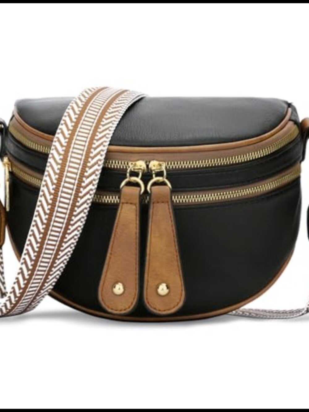Vegan Leather Crossbody Sling Bag Travel Waist Pack Adjustable Strap